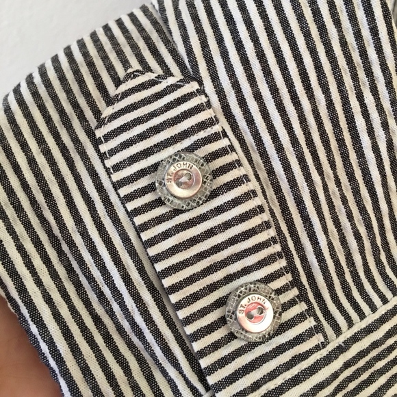 St. John Seersucker Blazer Ball White Size Medium - Picture 5 of 8